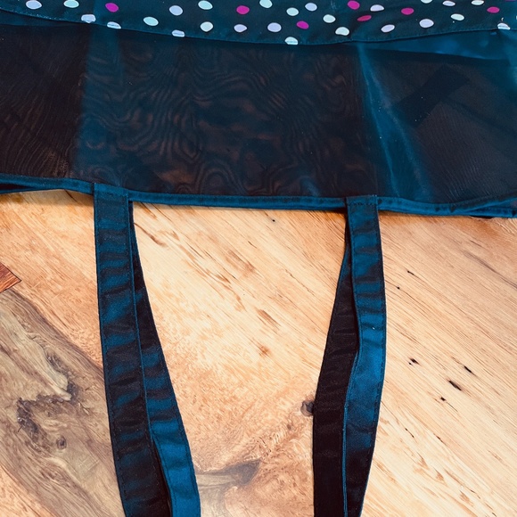 KATE SPADE unused Black with Polka Dot Mesh Large to Extra Large Tote Bag - Picture 3 of 5